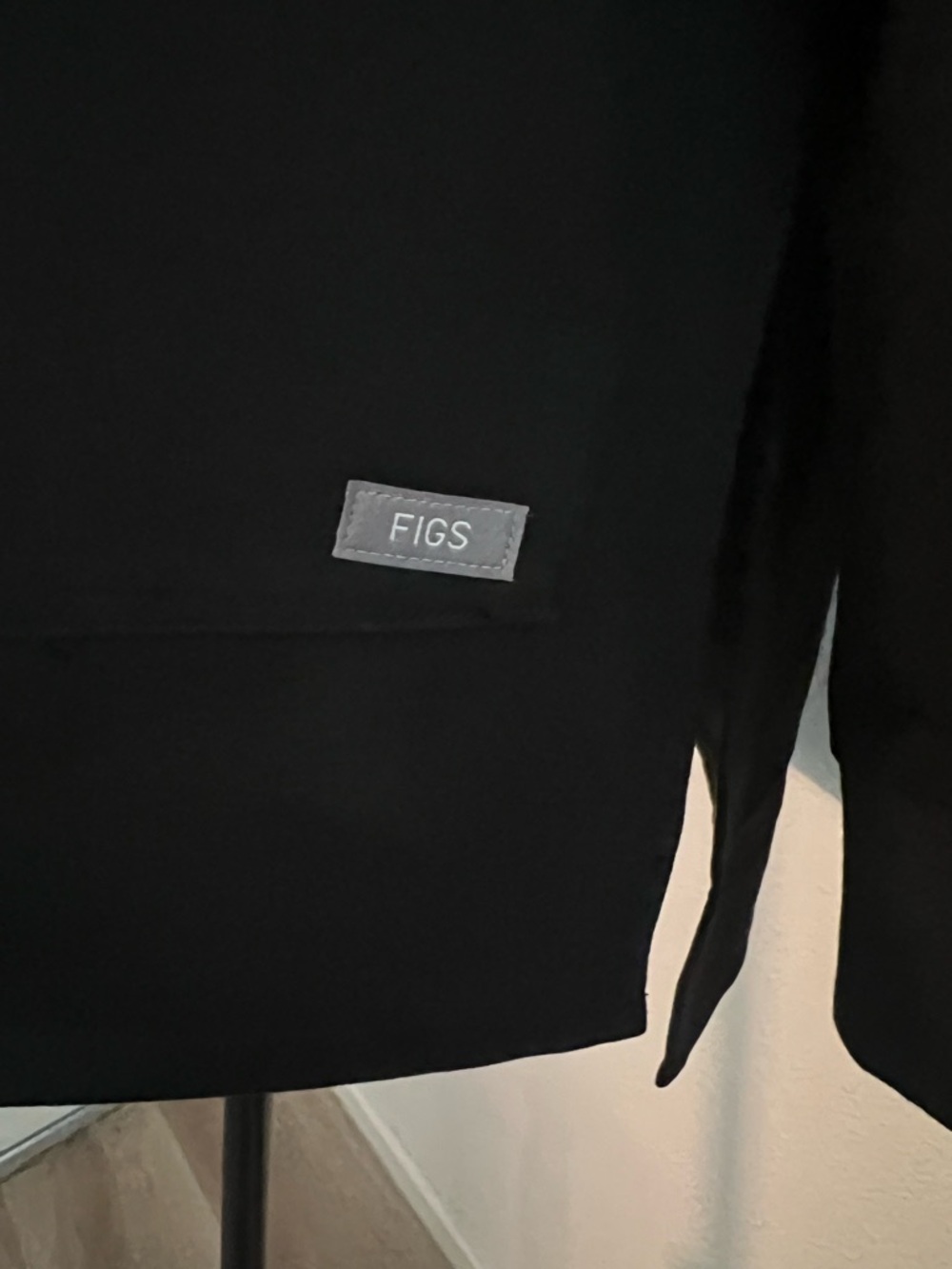 FIGS Black Medical Scrub Jacket with Logo Patch - Picture 2 of 7